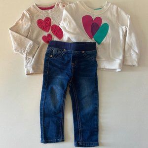 3Pc Cat & Jack Heart Graphic Fall Outfit
